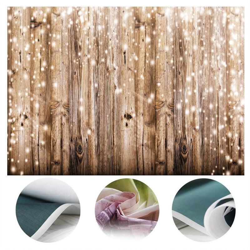 SJOLOON Rustic Wood Vinyl Photography Backdrop Nostalgia Wood Floor Photo Backdrop Baby Newborn Photo Studio Props JLT10359 (7x5FT) Yellow - Image 3